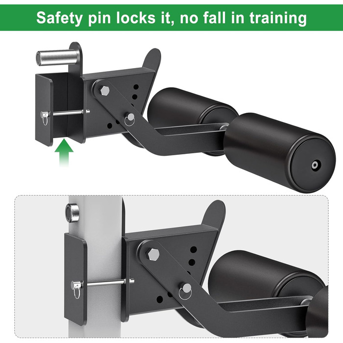 Стійка для присідань з розгинанням ніг SELEWARE для силової стійки 2x2 або 3x3 з отвором 5/8&quot або 1&quot Регульована насадка для тренажера великогомілкових м&39язів живота зі шкіряною поверхнею для тренувань у домашньому спортзалі для стійки 3x3 з отв