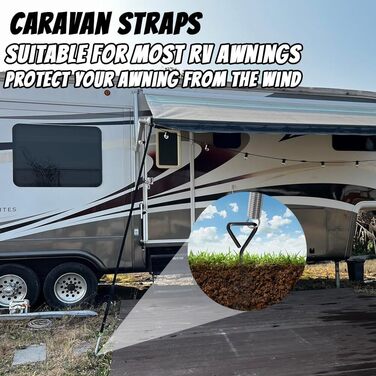 Штормові ремені для тентів для автофургонів, захист від шторму для тентів, штормові ремені для тентів, штормові ремені для тентів, бічний комплект кріплення каравану підходить для більшості автофургонів та караванів