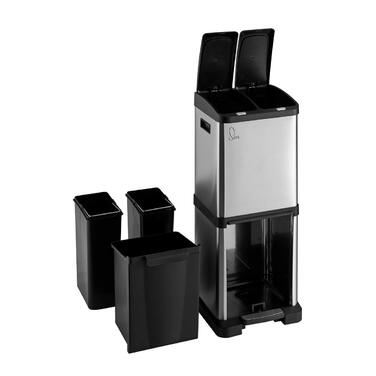 Відро для сміття 3 відділення високоякісне педальне відро для сміття Відро для сміття для кухні - Відро для сміття кухонне 3 відді