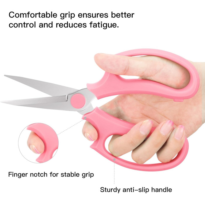Квіткові ножиці Housolution Pointed, 3 шт., міцні квіткові ножиці, садові ножиці преміум-класу з сталі, ножиці для квітів, плодового листя, ручні ножиці, інструмент для обрізки садівництва та аранжування квітів, колір авокадо, рожеві (показано - рожеві, 3