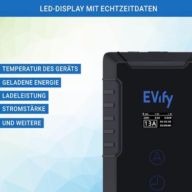 Зарядний кабель EVify тип 2 Schuko 3.7кВт 5М 16А для електромобілів та гібридів у комплекті з сумкою для кабелю - регульований стр