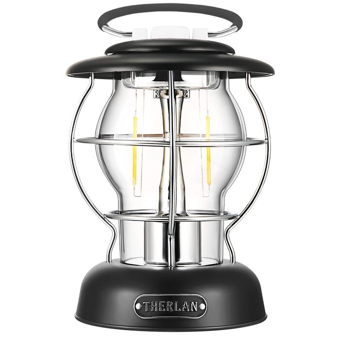 Ліхтар для кемпінгу, ретро-ліхтар для кемпінгу, (320 лм, IP44, 5000 мАг, до 180 годин) 3 рівні яскравості, плавне затемнення, акумуляторний ліхтар для кемпінгу, зовнішній світлодіодний ліхтар для кемпінгу RCL0002