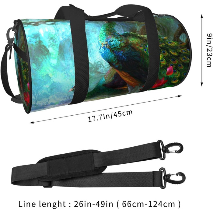 Яскрава спортивна сумка-дорожня Павичче око, унісекс, велика містка сумка для подорожей та спорту