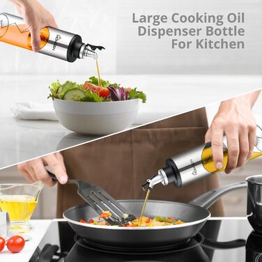 Пляшка з олією HOMGEN 2 шт. Пляшка з оцтом з носиком для пресування та герметизації Пляшка з розпилювачем 650 мл зі шкалою з безсв