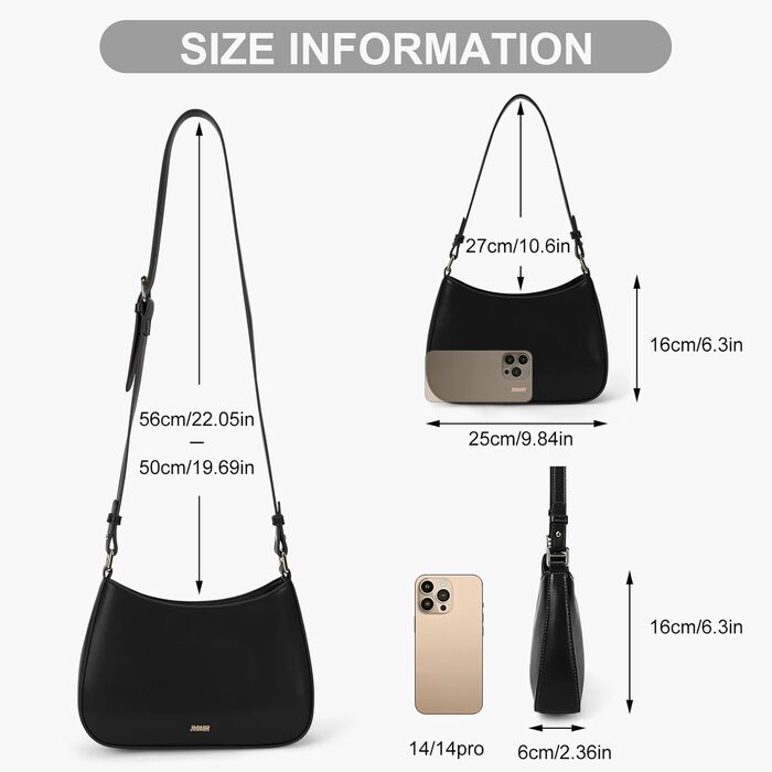 Сумка-клатч Y2K, жіноча напівмісяць хобо, шкіряна сумка з верхньою ручкою, кросбоді сумка, червоний гаманець осінньої моди Y2K A01-чорний