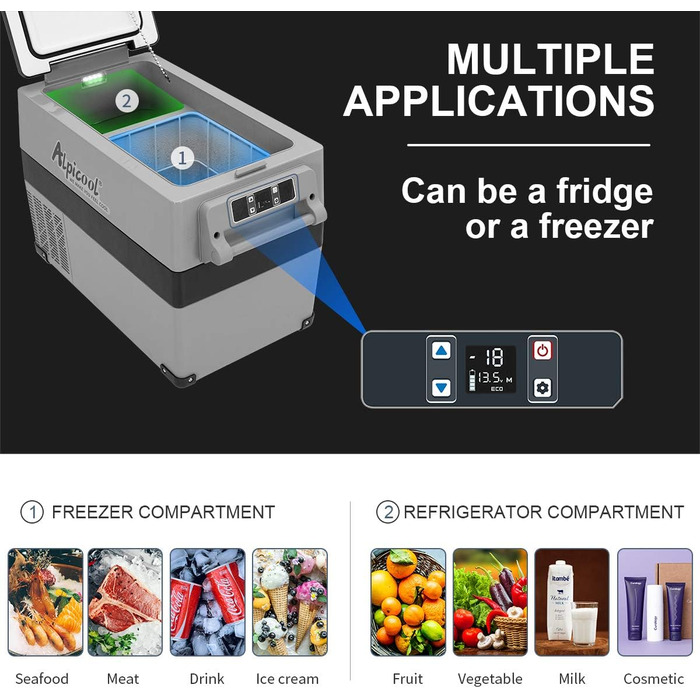 Літрів прохолодний ящик 12В портативний міні-холодильник електрична морозильна камера невелика морозильна камера для автокемпінгу,