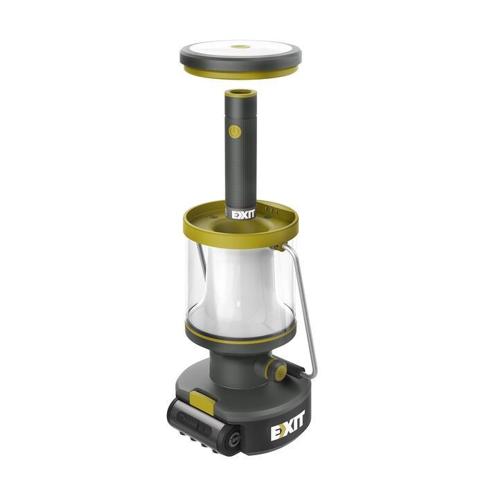 Акумуляторний світлодіодний ліхтар EXIT 20V 3-в-1, акумуляторний кемпінговий ліхтар, багатофункціональні кемпінгові ліхтарі з вбудованим ліхтариком, ідеально підходить для полювання, надзвичайних ситуацій, включаючи акумулятор 2,0 Ah
