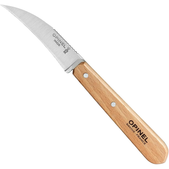 Різнокольоровий, 001300 Estuche Esenciales Mango de haya barnizada Natural N 112 patatero N113 dentado N114 cuchillo para verdura