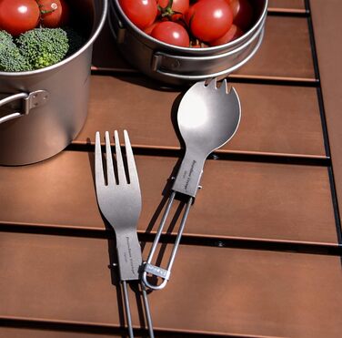 Кемпінгові столові прибори 2 в 1 ложка Виделка Портативний посуд для подорожей на відкритому повітрі Невеликий легкий столовий пос