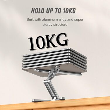 Підставка для ноутбука з поворотною базою на 360, регульована по висоті, ергономічна складана підставка для ноутбука, сумісна з iPad та MacBook/всіма ноутбуками до 16 дюймів (срібляста)