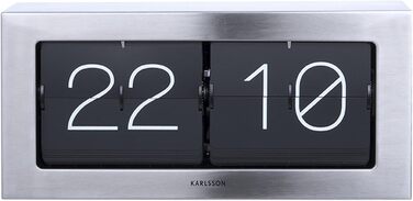Настінний/настільний годинник Karlsson Boxed Flip, шліфована сталь, сірий, 37x17,5x9 см
