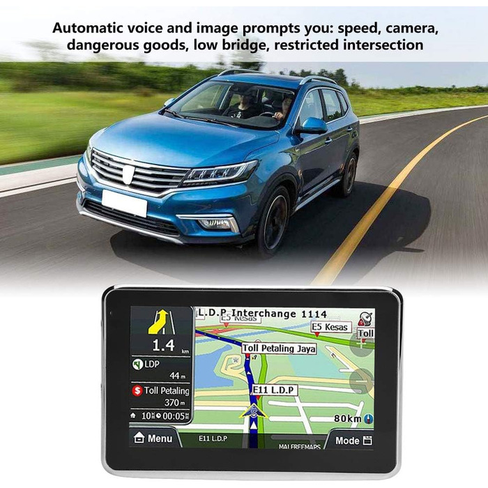 Автомобільні навігаційні пристрої, GPS-навігація, універсальний 5-дюймовий сенсорний автомобільний навігатор GPS-навігація DDR256M 8G MP3 FM карта Європи Q5 1