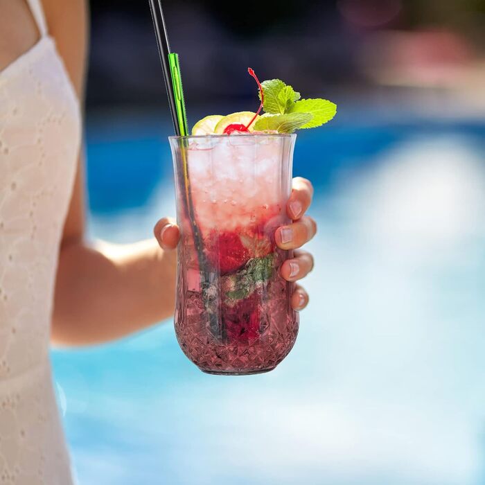 Пластикових склянок хайбол, 10 унцій / 280 мл небитка акрилова чашка для пиття прозора старомодна тумблер для води, для коктейлів