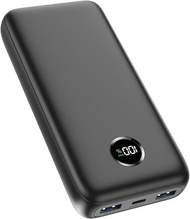 Зовнішня батарея SOARAISE 22,5W PD 3.0 QC 4.0 Power Bank зі світлодіодним дисплеєм USB-C, вхід і вихід, портативний зарядний пристрій для iPhone, планшетів Samsung, 27000mAh