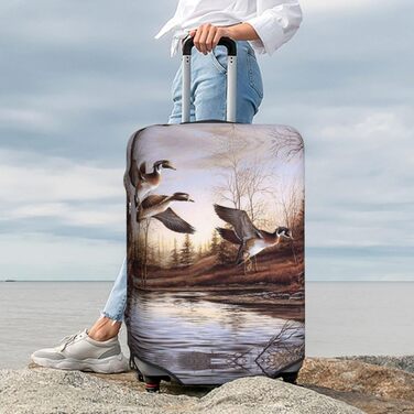 Чохол для валізи Mallard Ducks, міцний захист, підходить для багажу розміром 45,7 - 81,3 см, малий, Чорний