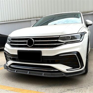 Автомобільний передній губний спойлер для VW Tiguan L Tiguan R Line 2021 2022 2023, Передні бампери Губа Кузов Автозапчастини Автомобільний захист від зіткнень,- Чорний звичайний - Чорний