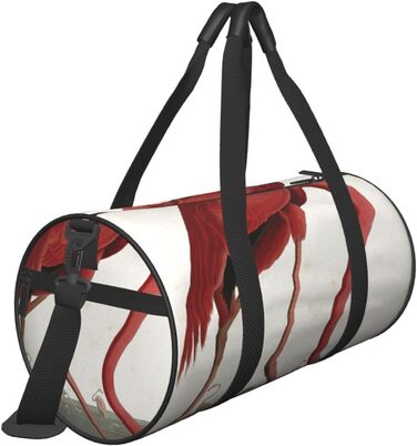 Спортивна сумка для подорожей, з принтом американського фламінго, чорна, універсальний розмір