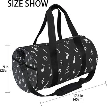 Спортивна сумка-дафл Musiknoten з канвасу для подорожей та на вихідні, чоловіча та жіноча, для спорту та ночівлі