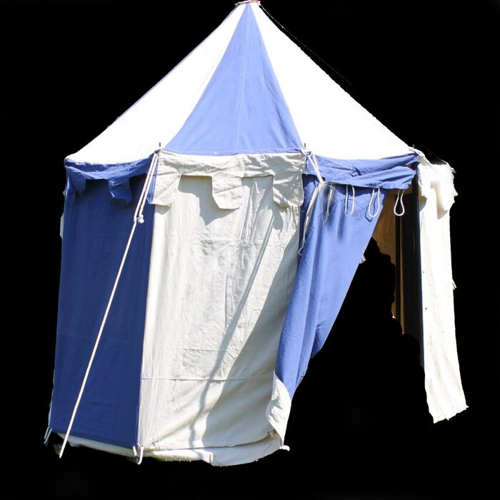 Круглий середньовічний намет Йоганн, діаметр 3 м, натуральний/синій