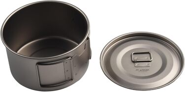 Титанова миска для кемпінгу зі складною ручкою, 450 мл або 600 мл, надлегка, стійка до іржі, посуд для приготування їжі, походів, бекпекінгу, пригод на природі