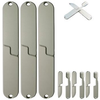 Набір посуду 2 в 1 для кемпінгу, портативний магнітний знімний комплект ложки та виделки, практичний посуд для подорожей, походів, легкий багаторазовий посуд для використання на відкритому повітрі (3)