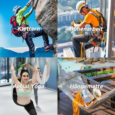 Карабіни-гачки 25KN, O-подібні надміцні запобіжні карабіни, нержавіюча сталь, вантажопідйомність 2500 кг, карабін для скелелазіння, йоги, гамака, кемпінгу, гойдалки, 25KN, 3 шт., срібний червоний