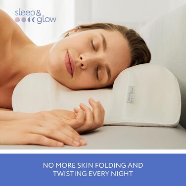 Подушка Sleep&Glow Omnia проти зморшок - подушка проти старіння та зморшок під час сну - розроблена ортопедами - регульована по висоті - для сну на спині та на боці