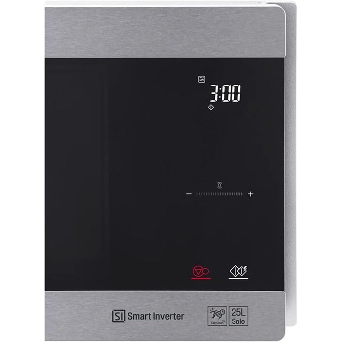 Мікрохвильова піч LG MS2595CIS з технологією Smart Inverter, ємність 25 літрів, 1000 Вт, автоматичні програми, регульовані рівні потужності та функція EasyClean, мікрохвильова піч Silver Solo з нержавіючої сталі Silver 2