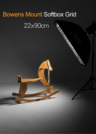 Світлова стрічка Godox з стільниковою решіткою для кріплення Softbox Bowens, сумісна зі студійними ліхтарями Godox S-Type (2 шт. FW22x90см) 2 шт. 22x90см