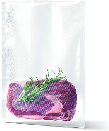 Вакуумний пакет AEG AVSB1 (сумісний з холодильником і морозильною камерою, зберігати свіжим, консервувати, готувати, готувати за технологією sous vide, попередньо нарізаний, 7-шаровий, стійкий до розриву, 500 мл, від -30 C до 110 C, прозорий), 22 см x 30 