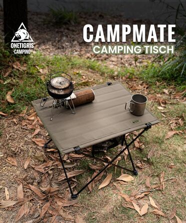 Складаний кемпінговий стіл OneTigris CAMPMATE, маленький складаний стіл, надлегкий портативний вуличний стіл, складний стіл, вантажопідйомність до 30 кг для використання на свіжому повітрі, походи, зелений рейнджер
