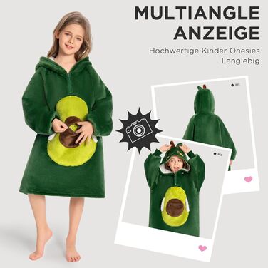 Дитяча ковдра-толстовка великого розміру, портативна ковдра з шерпа-флісу з рукавами та кишенями, м&39яка тепла затишна толстовка з капюшоном для дівчаток та хлопчиків, колір авокадо