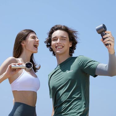 Портативний портативний вентилятор JISULIFE, регульована швидкість (1-100), міні-вентилятор Turbo, акумуляторна батарея 5000 мАг, металевий корпус, цифровий дисплей, для жінок, чоловіків, подорожей/кемпінгів/на природі сірий