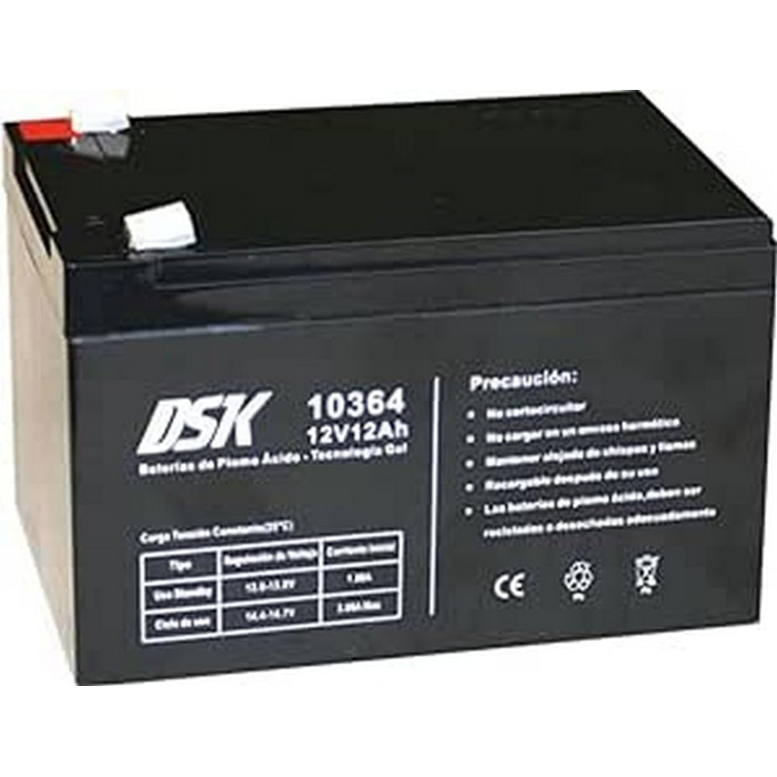 Акумуляторна батарея DSK 12V 12Ah Універсальний адаптер F1/F2 в комплекті Розміри 1598x99 мм Для ДБЖ, сигналізацій та електромобілів Свинцево-кислотний акумулятор