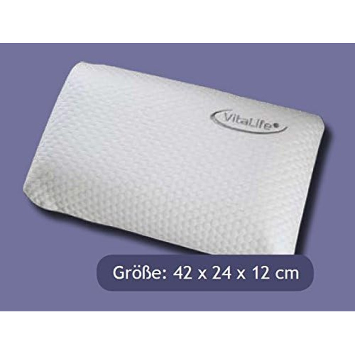 Дорожня подушка VitaLife 37106, поліестер, біла, 42 x 24 x 12 см