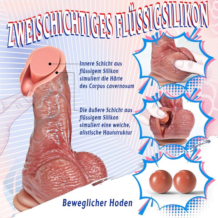 Фалоімітатор Warkart, з рухомою крайньою плоттю та гнучкими яєчками