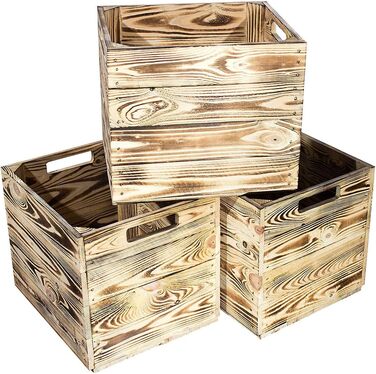 Гарні дерев&39яні кошики-коробки, підходять для Ikea Kallax, для зберігання шкільного приладдя / іграшок, нові, 37,5x32x32,5 см (полум&39яні), 4