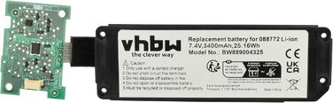 Акумулятор vhbw, сумісний з динаміками Bose SoundLink Mini 2 - в комплекті з платою (3400 мАг, 7,4 В, літій-іонний)