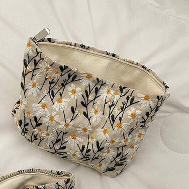 Дорожня косметичка Пасторальна квіткова косметичка Портативна туалетна сумка Універсальна маленька косметичка на блискавці для жін