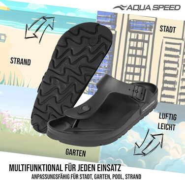 Шльопанці Aqua Speed Monaco Сандалі для купання з EVA для жінок та чоловіків Двостороння щільність, комфорт та стиль, 36 EU, чорний