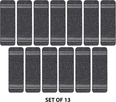 Сходинки CAMILSON Нековзні килимові накладки для використання всередині та зовні приміщень Чохли для сходів для домашніх тварин (комплект з 13 шт. , темно-сіра лінія)