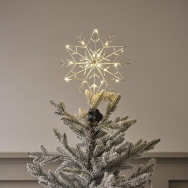 Верхівка для ялинки сніжинка біла Lights4fun