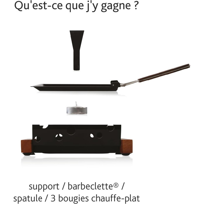 Міні раклет для двох Чайні свічки - Функціональний дизайн Темне дерево зі шпателем Прокат ласощів з плавленим сиром або овочами гриль Букове дерево, 2 Persons Vienna -
