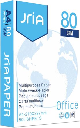 Папір для копіювання для дому та офісу - Базовий папір для принтерів для дому та офісу. Універсальний папір для принтерів, підходить для лазерних та струменевих принтерів. 2500 аркушів DIN A4 80 г, білий (5 x 500 аркушів), упаковка з 5 шт.