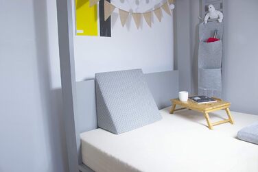 Подушка для спини - Клин-подушка для ліжка - 60 x 50 x 30 см - з шаром піни з ефектом пам&39яті, знімний та пральний чохол - Подушка для читання, Клин-наматрацник, Ергономічна подушка, Картатий сірий