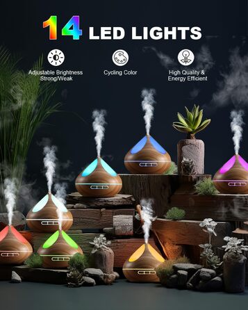 Ароматичний дифузор VAAGHANM Дифузори 500 мл з 8 ефірними оліями, ароматерапевтичні дифузори, освіжувач повітря, зволожувач повітр