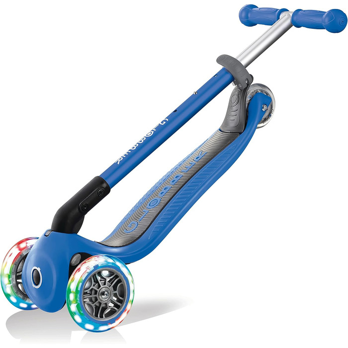 Дитячий самокат GLOBBER Primo Foldable Lights, світлодіодні колеса, регульована висота, темно-синій