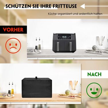 Пилозахисна кришка аерофритюрниці, термостійка, водонепроникна та пилонепроникна нейлонова кришка для фритюрниці, підходить для NinjaAF400EUCP/AF400EU/AF451EU/AF300EU