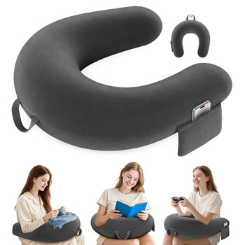 Ігрова та читацька подушка, подушка для читання для сидіння на ліжку/дивані/підлозі, подушка для годування/в&39язання гачком з великою та ергономічною ігровою подушкою, геймерська подушка для iPad/ноутбука - чорна