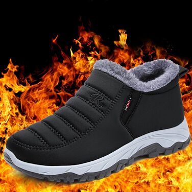 Універсальні жіночі чоловічі унісекс зимові чоботи теплі підкладкові снігові чоботи зимове взуття зимові короткі чоботи водонепроникні на відкритому повітрі нековзні розмір 43 EU чорний